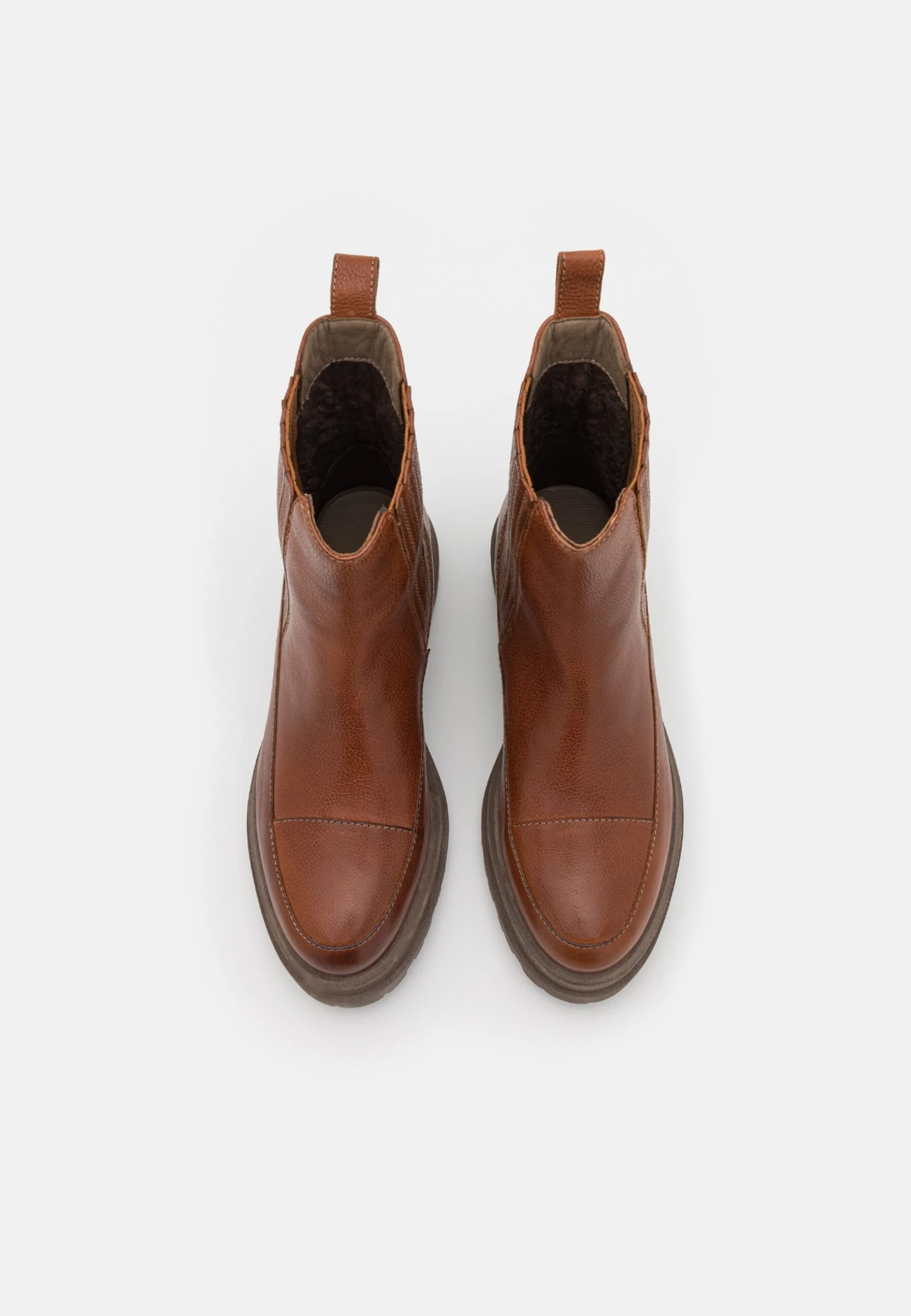 Anna Field Leather - Enkellaarsjes Met Plateauzool - Cognac 8 Anna Field Leather - Enkellaarsjes Met Plateauzool - Cognac - Afbeelding 6