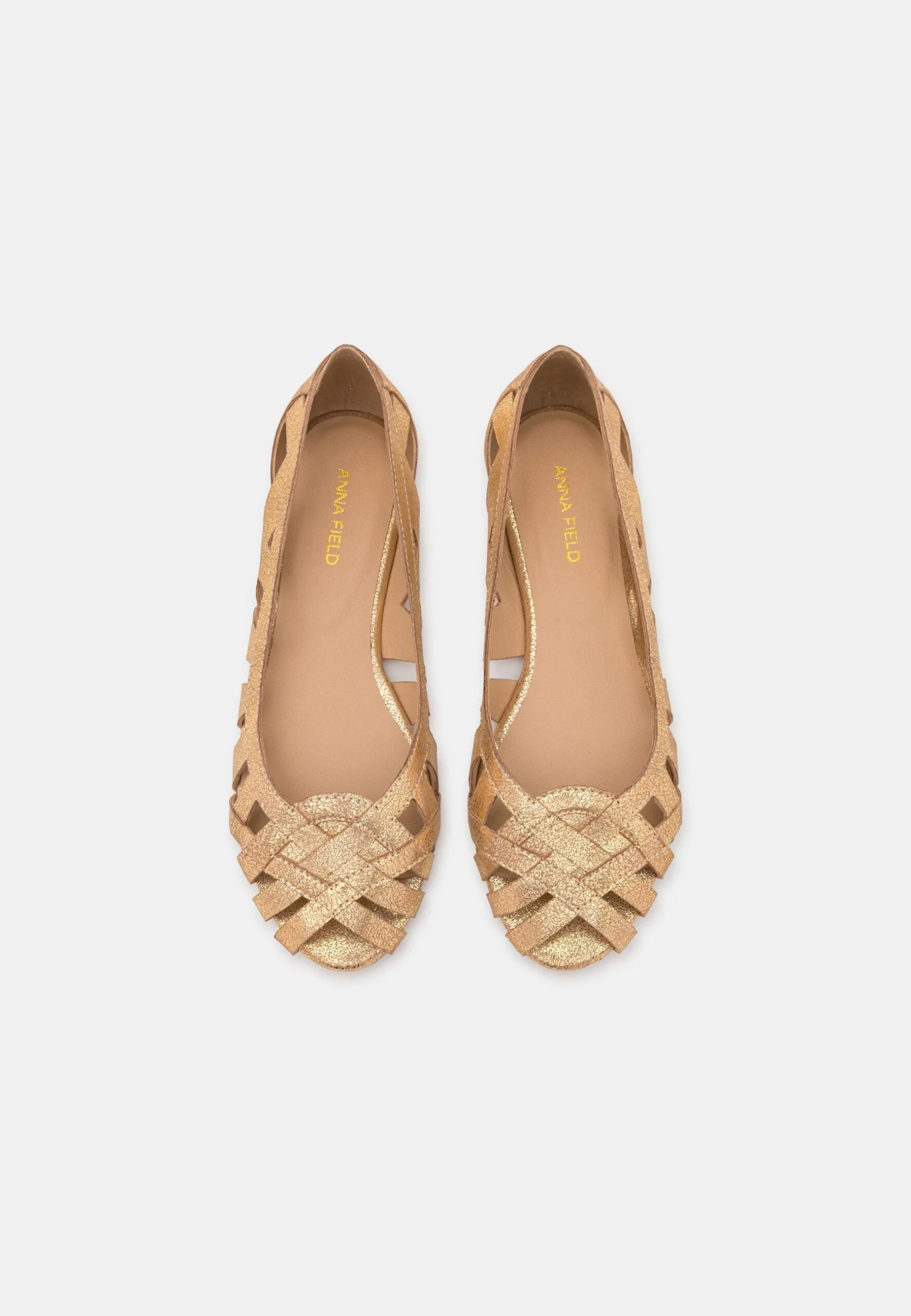 Anna Field Leather - Peeptoe Ballerina'S - Gold 8 Anna Field Leather - Peeptoe Ballerina'S - Gold - Afbeelding 7