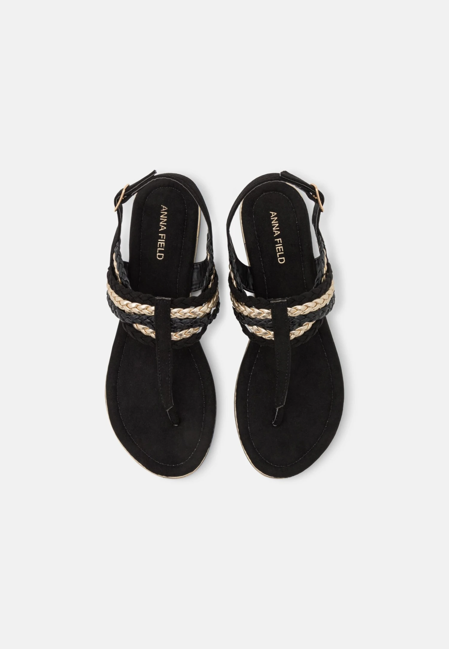 Anna Field Teensandalen - Black/Gold 8 Anna Field Teensandalen - Black/Gold - Afbeelding 6